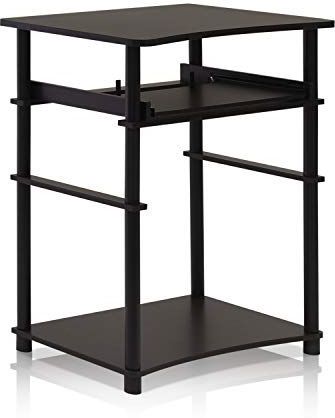 Laptop - Notebook Bureau - Espresso/Zwart - Hout - 39.62 x 39.62 x 75.18 cm