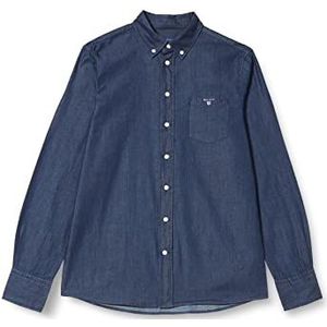 GANT Unisex kinderen relaxed shirt klassiek overhemd, donker indigo, standaard, Dark Indigo, 176 cm