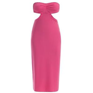 nolie Dames midi-jurk met cut-outs 19227026-NO01, roze, L, Midi-jurk met cut-outs, L