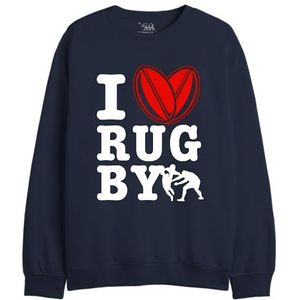 Republic Of California I Love Rugby UXREPCZSW040 Sweatshirt voor heren, marineblauw, maat XL, Marine., XL