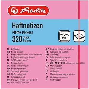 Herlitz 790774 memosticker 75x75 mm 320 vellen intense kleuren