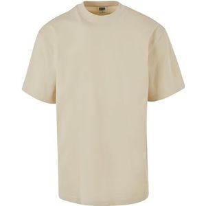 Urban Classics Basic T-shirt voor heren van 100% biologisch katoen, ronde hals, lange snit, van organisch katoen, maat S tot 5XL, zand, XXL