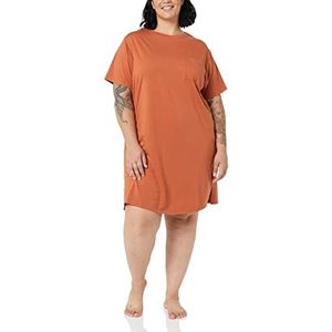 Amazon Essentials Dames gebreide jersey slaap tee nachthemd (verkrijgbaar in grote maten), terracotta, 1X