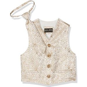 G.O.L. Jongens-kledingset, jacquard-vest met stropdas, meerkleurig (crème 64), 116 cm
