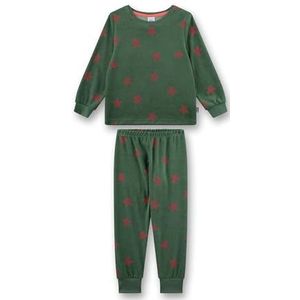 Meisjespyjama, groen, hoogwaardige en comfortabele pyjama van Nicki voor meisjes, lange mouwen, pyjama met sterrenover, pyjamaset voor meisjes, groen, 92