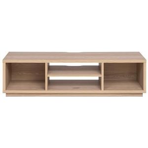 Iris Ohyama, TV meubel met open planken / TV meubel voor 65 inch TV, Massief hout, Kantoor, Woonkamer - TV Cabinet Standard - OTS-150S - LichtBruin