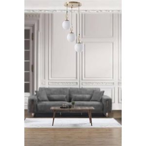 Opviq Glam Scandinavian Kroonluchter, 70 cm hoogte, 30 cm diameter, 100% metaal, E27-fitting, ovengedroogde verf, tumbled-coating, elegant wit design voor moderne ruimtes