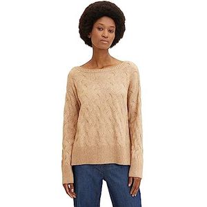 TOM TAILOR Dames Gebreide trui 1032629, 30263 - Soft Light Camel Melange, XXL