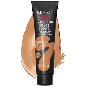 Revlon ColorStay Full Cover Longwear Matte Foundation, hitte- en zweetbestendig, lichte gezichtsmake-up, kleur toast (410), 30 ml