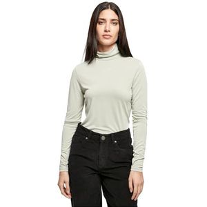 Urban Classics Dames bovenstuk dames modal turtleneck longsleeve, vrouwen lange mouwen shirt verkrijgbaar in vele kleurvarianten, maten XS - 5XL, softsalvia, XL
