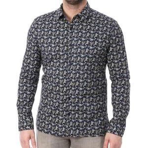 Teddy Smith Herenhemd C-Axel ML Total Navy, Volledig marineblauw, S