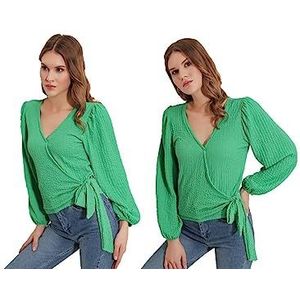 Mt Clothes Dameshemd blouse, groen, 36, groen, 38