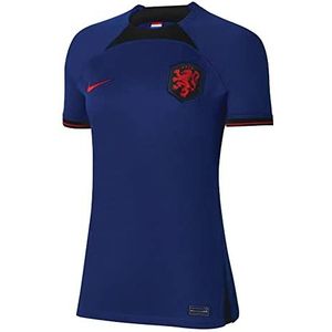 Nike 2022-2023 Holland Away Voetbal T-shirt (Ladies), Deep Royal Blauw/Zwart/Habanero Rood, L