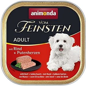 Animonda vom Feinsten voer voor volwassen honden, met rund + putenhartjes, 22 x 150 g
