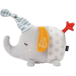 Fehn 053029 Nachtlicht Elefant – Kuscheltier mit „Glow-in-the-dark“-Bestickung und Nachtlicht-Modul – Für Babys ab 0 Monaten – Größe: 21 cm