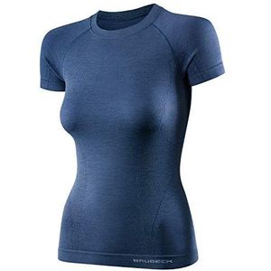 BRUBECK Dames korte mouwen functioneel shirt | Ademend | Thermo | Sport | Outdoor | Fitness | Onderhemd | T-Shirt | 41% merino-wol | SS11700