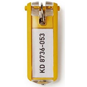 Durable 195704 Sleutelhanger Key Clip, 6 stuks, geel