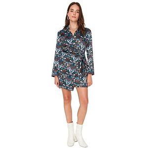 Trendyol Woman Mini-jurk voor dames, dubbelzijdig geweven, jurk, Zwart, 36