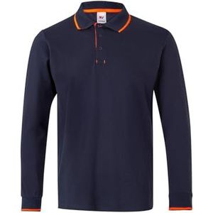 Velilla 105515 61/19 - A.NAVY/N.FLUOR S Bicolor poloshirt met lange mouwen, marineblauw, maat S