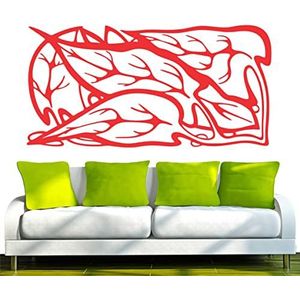 INDIGOS/muurstickers e138 mooie natuurlijke bladeren, vinyl, rood, 240 x 120 x 1 cm