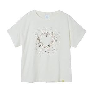 Desigual Ts_Casey T-shirt voor meisjes, wit, 10 Jaar