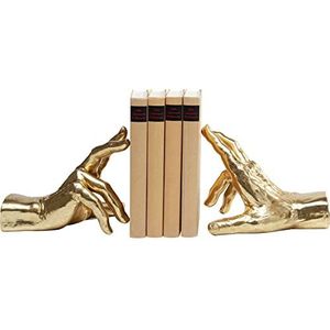Kare Design boekensteun holding vingers (2/set), tweedelige boekensteun, twee handen, goud, artikelhoogte 21 cm