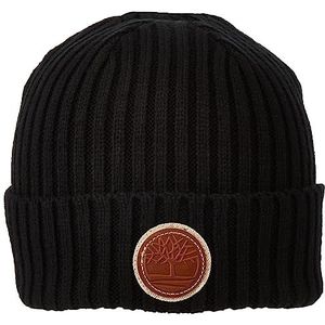 Timberland Heren Rib Ondiepe Beanie Hoed, Zwart, One Size