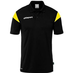 uhlsport Squad 27 Poloshirt voor heren, dames en kinderen, T-shirt met polokraag, zwart/limoengeel, L