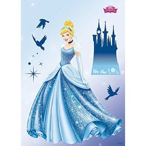 Komar - Disney - Deco-sticker PRINCESS DREAM - 50x70cm - Muurtattoo, Muurstickers, Muursticker, Muurfoto, Princessin, Aschenpan, Slot -14016h, Blauw