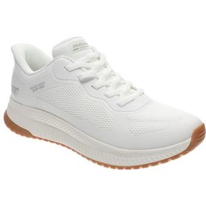 Skechers Dames BOBS Squad 4 Staple Look Sneaker, Wit, 8 UK, Wit, 41 EU