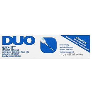 DUO Quick-Set Lash Adhesive Clear 14g past witte droogt Clear Sets in seconden Langdurige Dagslijtage Waterbestendige Strip en individuele wimpers Veganistische wreedheidvrije wimpers