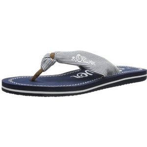 s.Oliver dames casual teenslippers, Blauw Wit Blauw 189, 39 EU