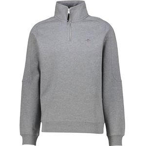 GANT Shield Half Zip Sweatshirt voor heren, gemengd grijs, 3XL