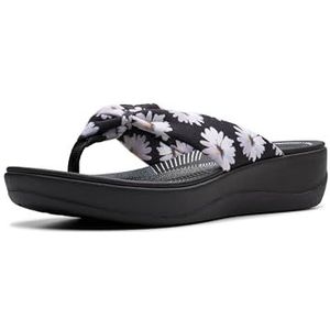 Clarks Arla Glison Teenslippers voor dames, Zwart Multi Textiel, 39 EU