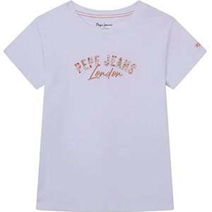 Pepe Jeans Gervera T-shirt voor meisjes en meisjes, Wit (wit), 8 jaar