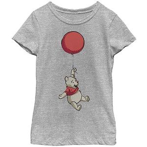 Disney Pooh Balloon Winnie Girl's Crew Tee, Athletic Heather, XS, Athletic Heather, XS