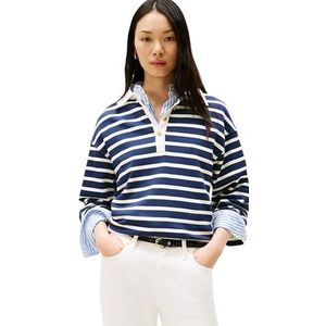 TOMMY HILFIGER - Sweatshirt - Navy - Gestreept - Losse Pasvorm