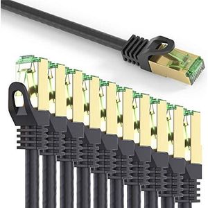 conecto CC50454 Ethernet-kabel RJ45 (S/FTP, PIMF, CCA AWG26/7), met Cat7-kabel, 15,0 m (10+1 gratis) zwart