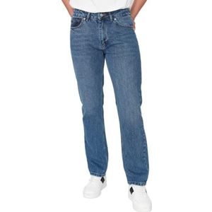 Trendyol Mannelijke normale taille rechte pijpen normale jeans, Blauw, 38