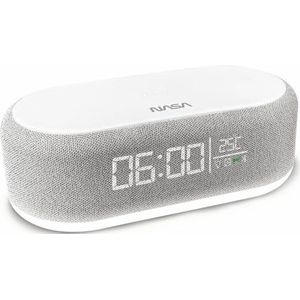 NASA - SPC400 - Radio Réveil - Enceinte Bluetooth - Gris - Câble USB-C Inclus