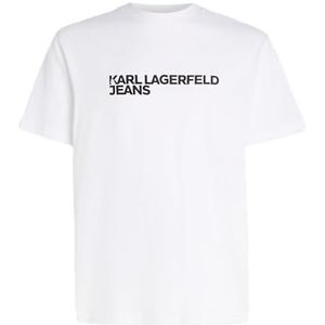 KARL LAGERFELD Klj Regular Sslv T-shirt voor heren, wit, XL