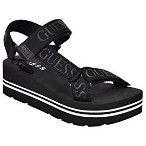 Guess Avin sandaal met sleehak voor dames, Zwart, 35.5 EU