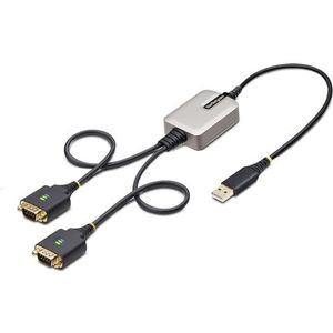 StarTech.com 60cm 2-Port USB naar Seriëel Adapter Kabel, COM Retention, DB9 RS232, Verwisselbare Schroeven/Moeren