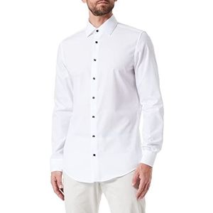 Seidensticker Men's Slim Fit Shirt met korte mouwen, wit, 41, wit, 41