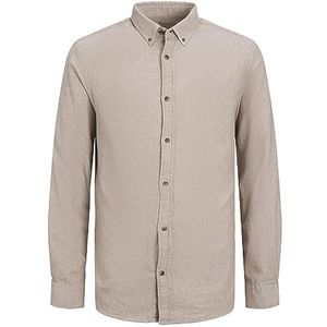 JACK & JONES Heren Jjeclassic Melange Shirt Ls Sn Shirt, havermout, XS