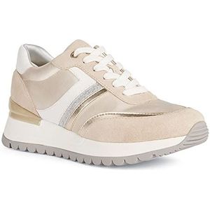 Geox D Desya Sneakers voor meisjes, Lt Gold Lt Taupe, 36 EU