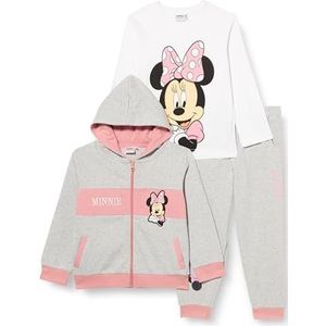 CERDÁ LIFE'S LITTLE MOMENTS Minnie Mouse 3-delige sweatshirtset, trainingsbroek en T-shirt met lange mouwen, officieel, grijs, regular voor meisjes, Gris, 5-6 Jaren