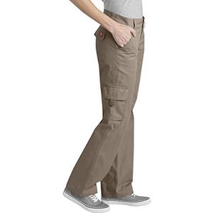 Dickies Relaxed cargobroek voor dames, Gespoeld Pebble Bruin, 8