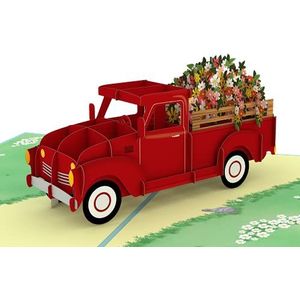 Lovepop Tuin Truck Pop Up Card - 3D-kaart, Moederdagkaart, Verjaardagskaart, Papier Bloemen Pop Up Kaart, Lente Kaart, Zomer Kaart