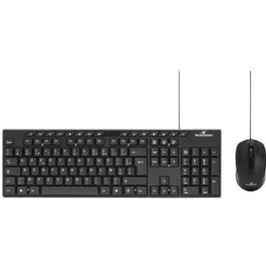 Bluestork - Media Office Pack - Toetsenbord- en Muisset - Ergonomisch - AZERTY - Bekabeld